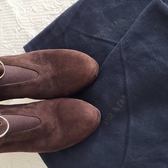 Prada platform ankle suede boots - Picture 8 of 8